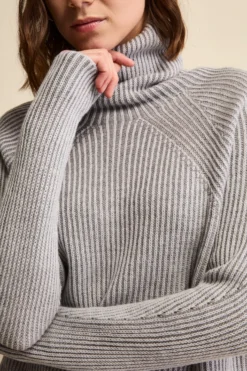 Dolcevita Raglan in Lana Merino a Coste Inglese - FANT. GRIGIO