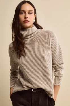 Dolcevita Raglan in Lana Merino a Coste Inglese - FANT. BEIGE