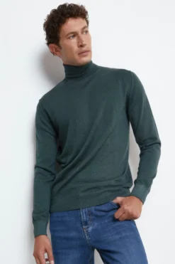 Dolcevita Uomo in Lana Merino - VERDE MILITARE