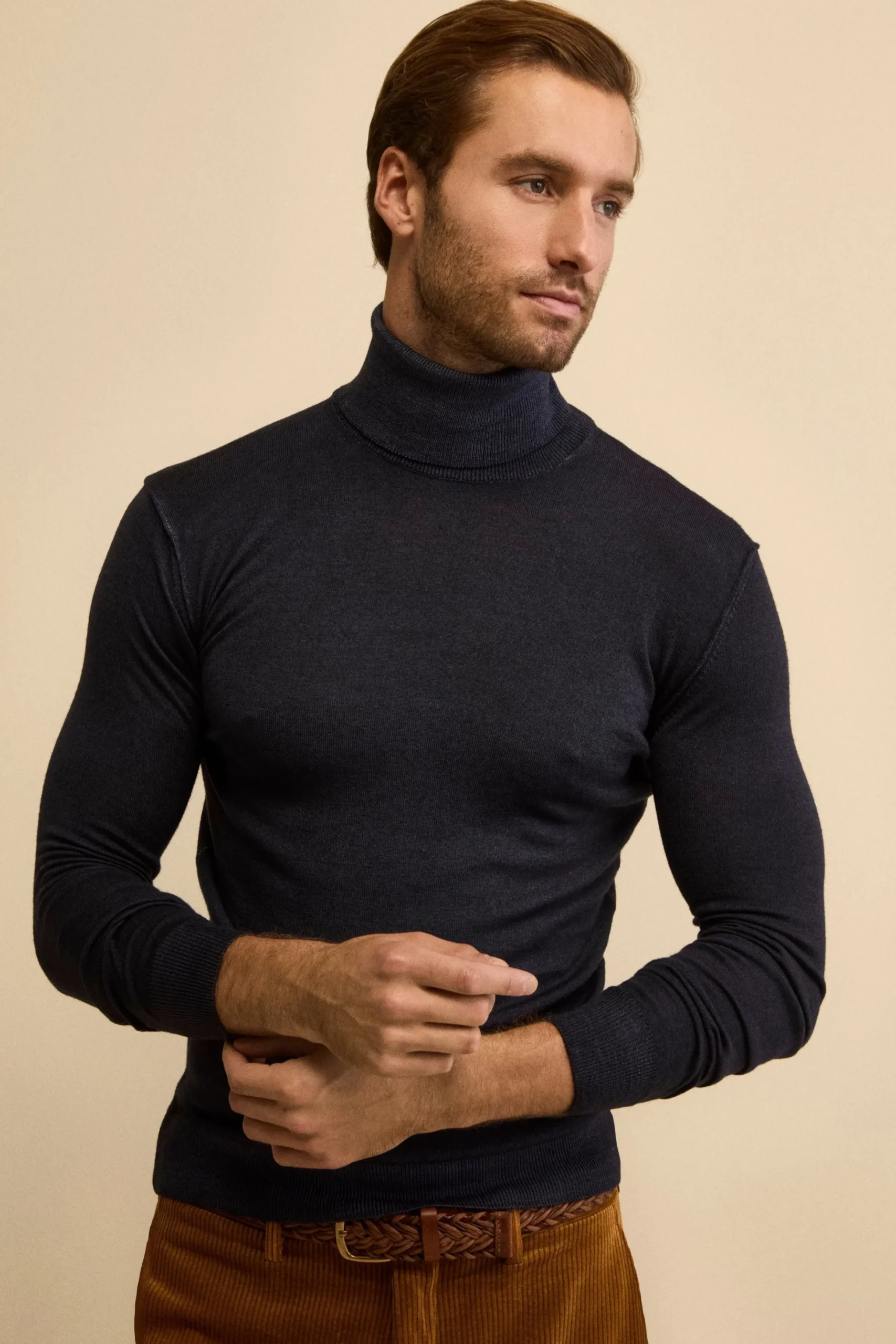 Dolcevita Uomo in Lana Merino - BLU MARINE