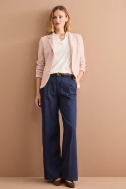 Giacca Aperta in Misto Cotone Bouclé con Lurex - ROSA