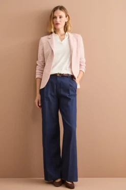 Giacca Aperta in Misto Cotone Bouclé con Lurex - ROSA