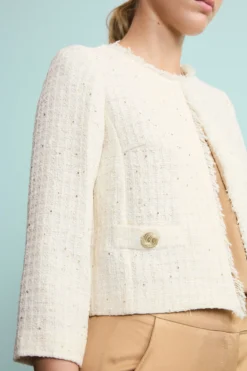 Giacca Chanel Elegante con Paillettes - AVORIO
