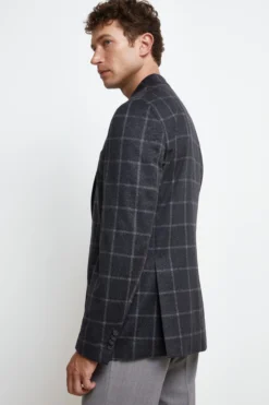 Giacca Check in Cashmere - GRIGIO QUADRI