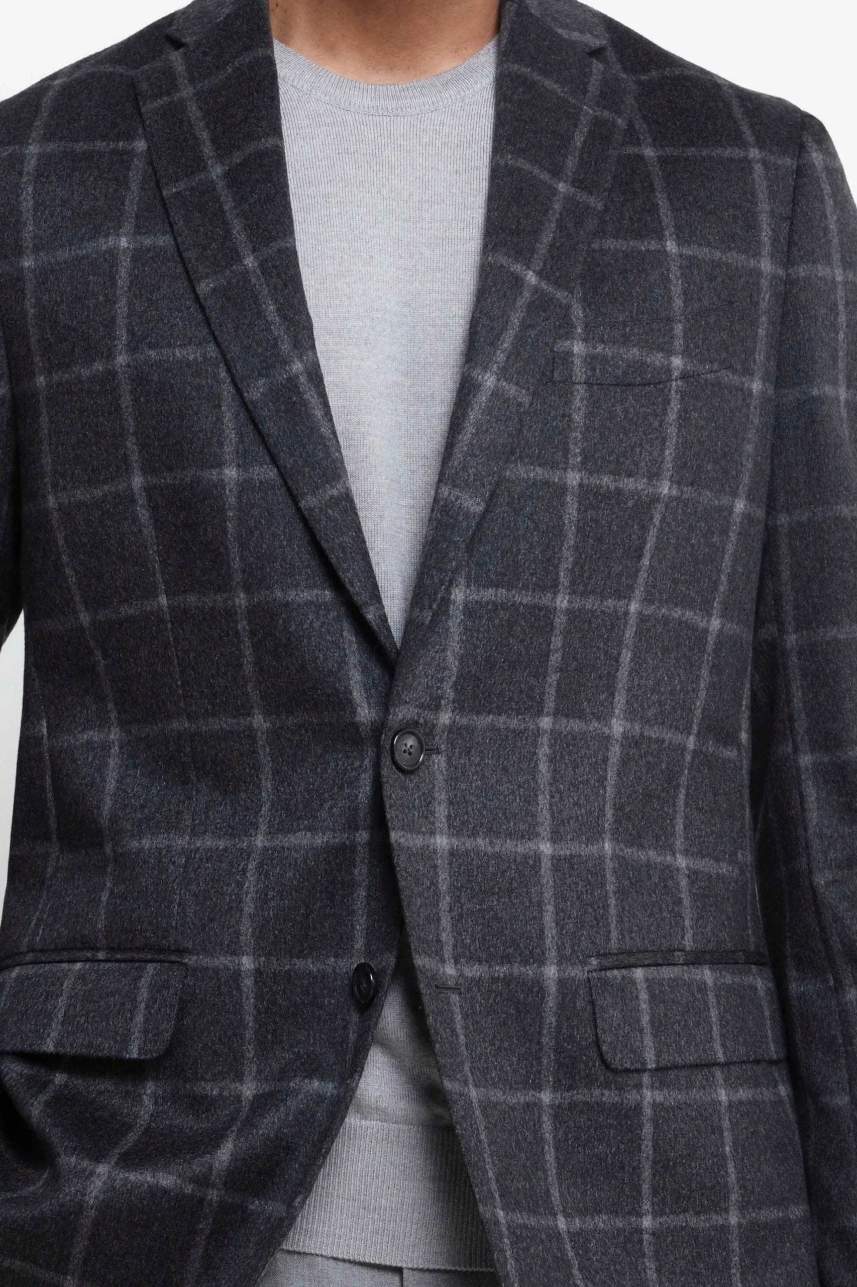 Giacca Check in Cashmere - GRIGIO QUADRI