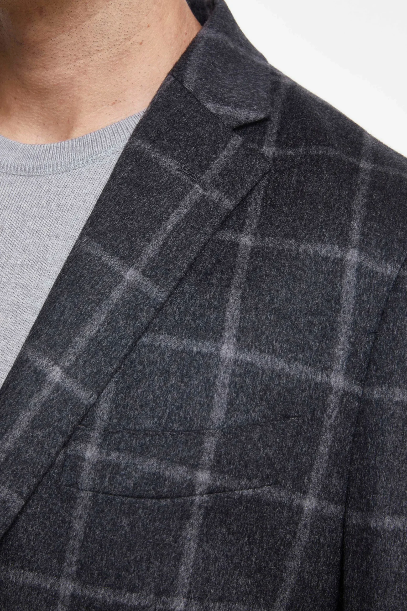 Giacca Check in Cashmere - GRIGIO QUADRI