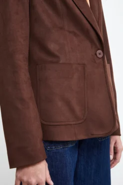 Giacca Daino Regular Fit - COGNAC