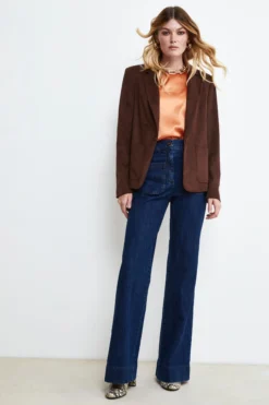 Giacca Daino Regular Fit - COGNAC