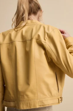 Giacca di Pelle Coreana con Zip - GRANO