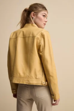 Giacca di Pelle Coreana con Zip - GRANO