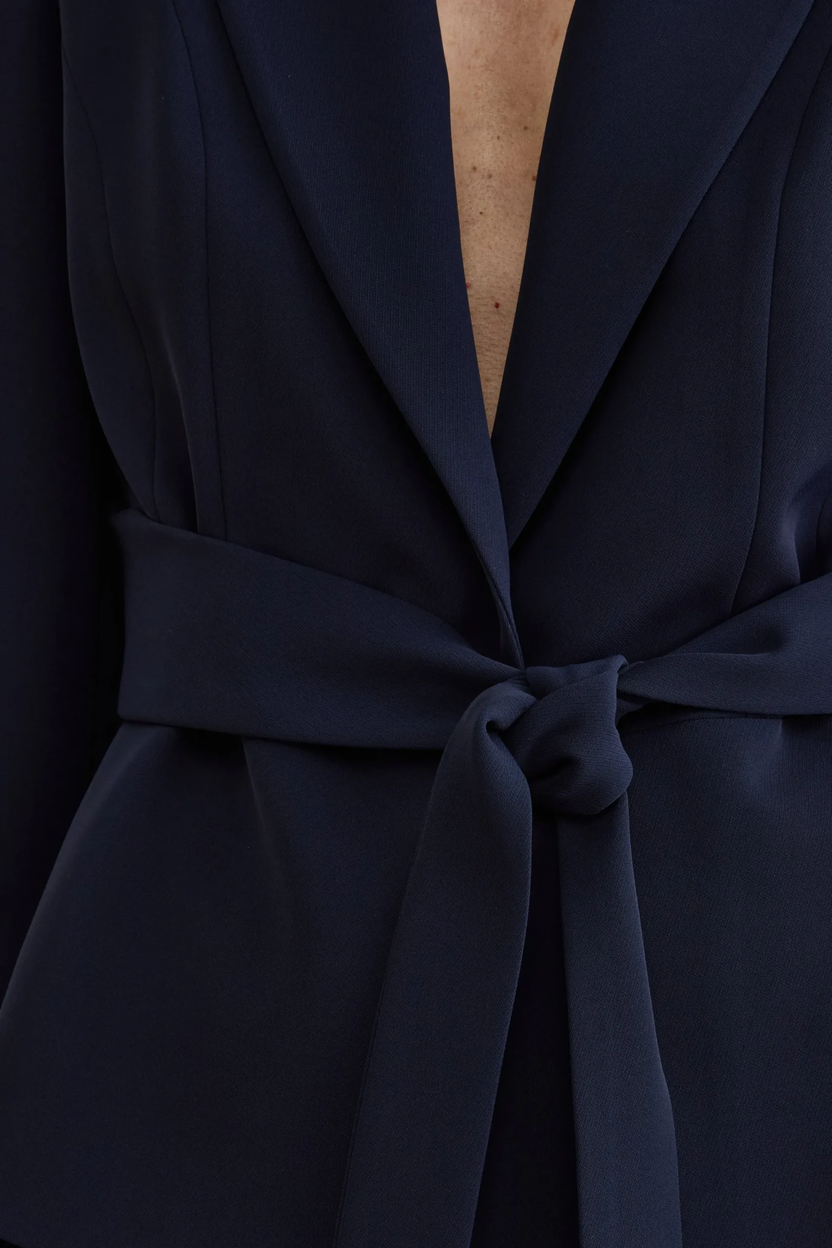 Giacca Elegante da Cerimonia in Cady con Cintura - BLU