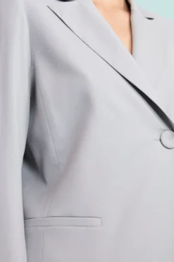 Giacca Elegante Foderata in Lana Vergine - GRIGIO CHIARO
