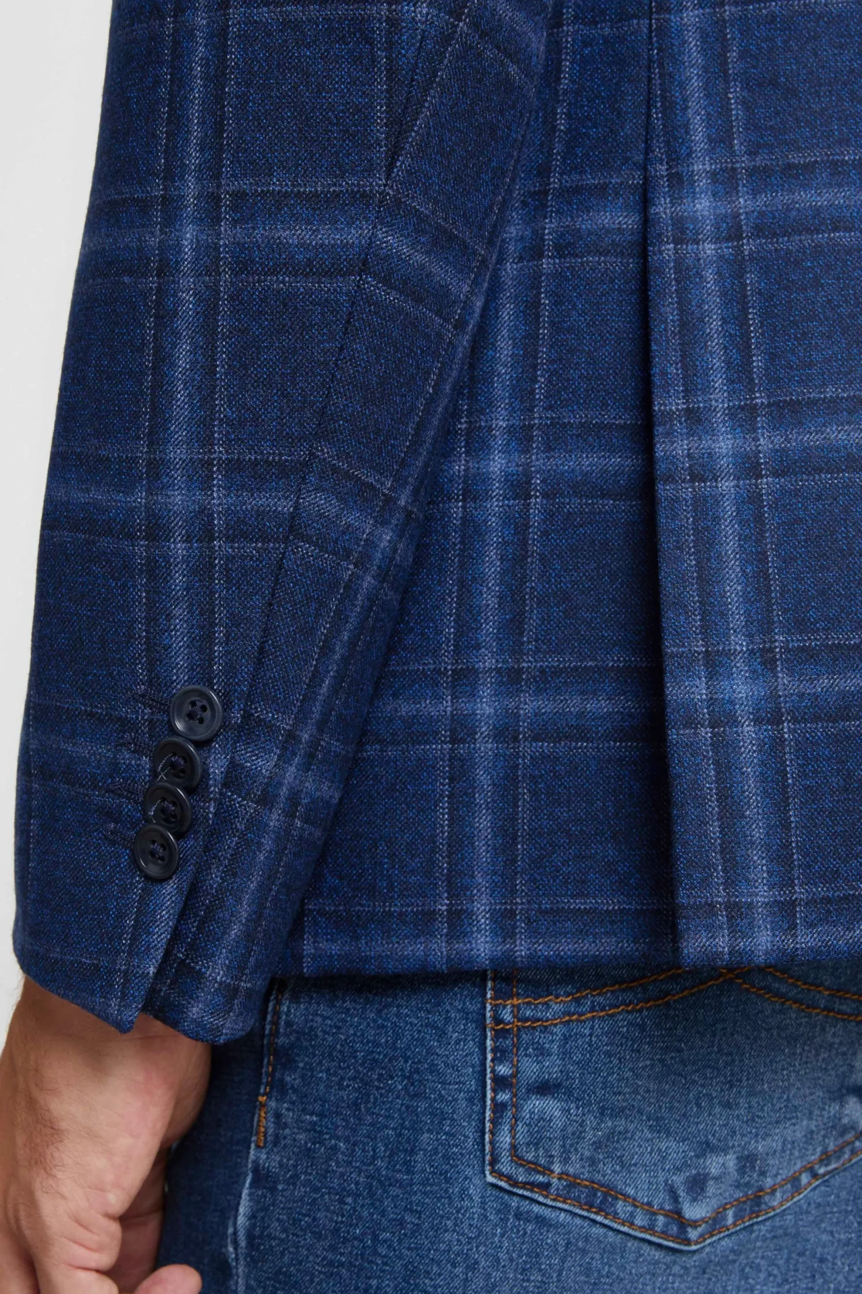 Giacca Elegante in Lana - BLU QUADRI