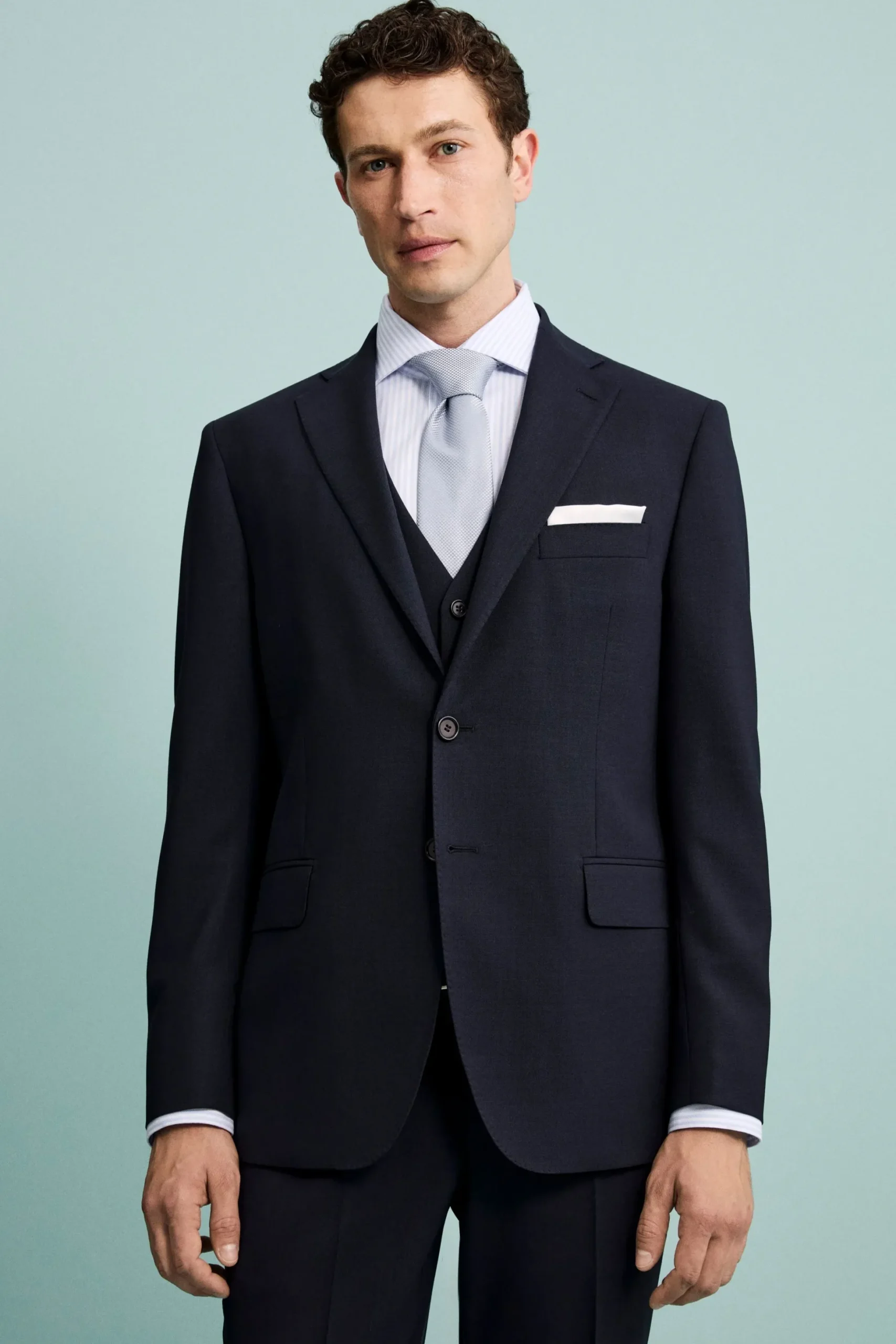 Giacca Elegante Monopetto in Lana Vergine Drop 6 - BLU