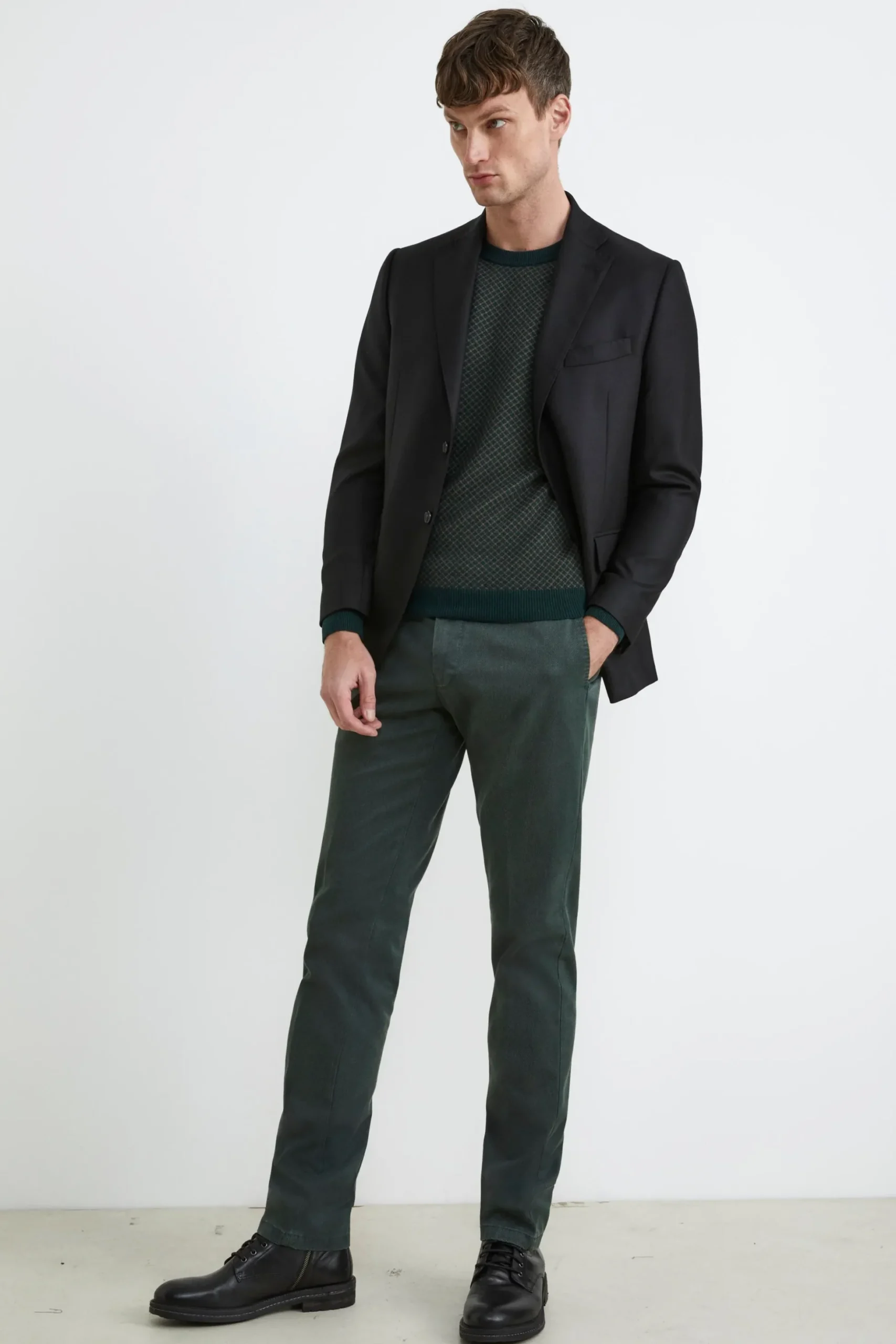 Giacca in cashmere nera piquet - FANT. NERO