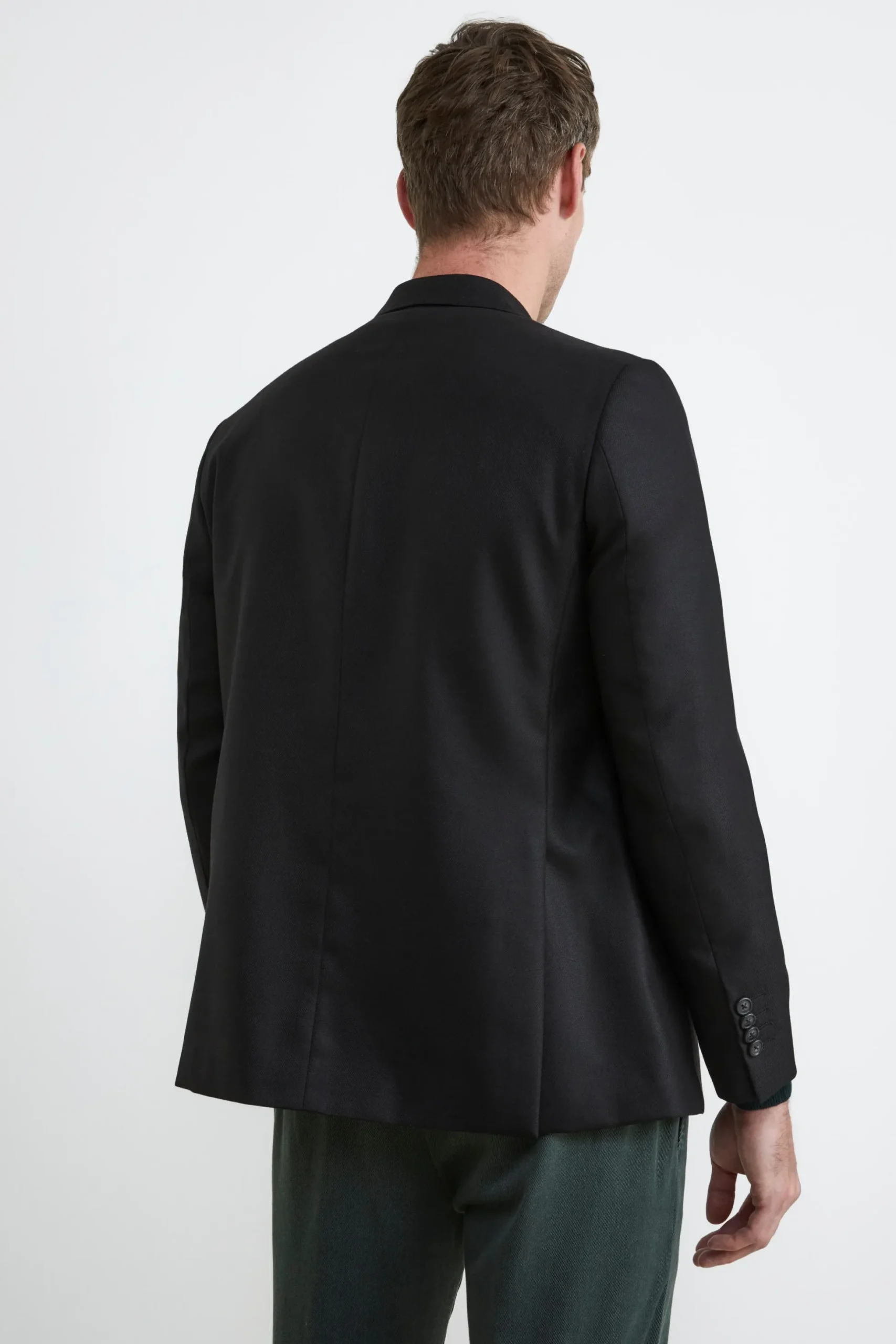 Giacca in cashmere nera piquet - FANT. NERO