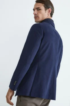 Giacca in cotone con pettorina - BLU APERTO
