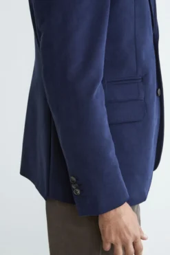 Giacca in cotone con pettorina - BLU APERTO