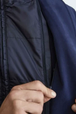 Giacca in cotone con pettorina - BLU APERTO