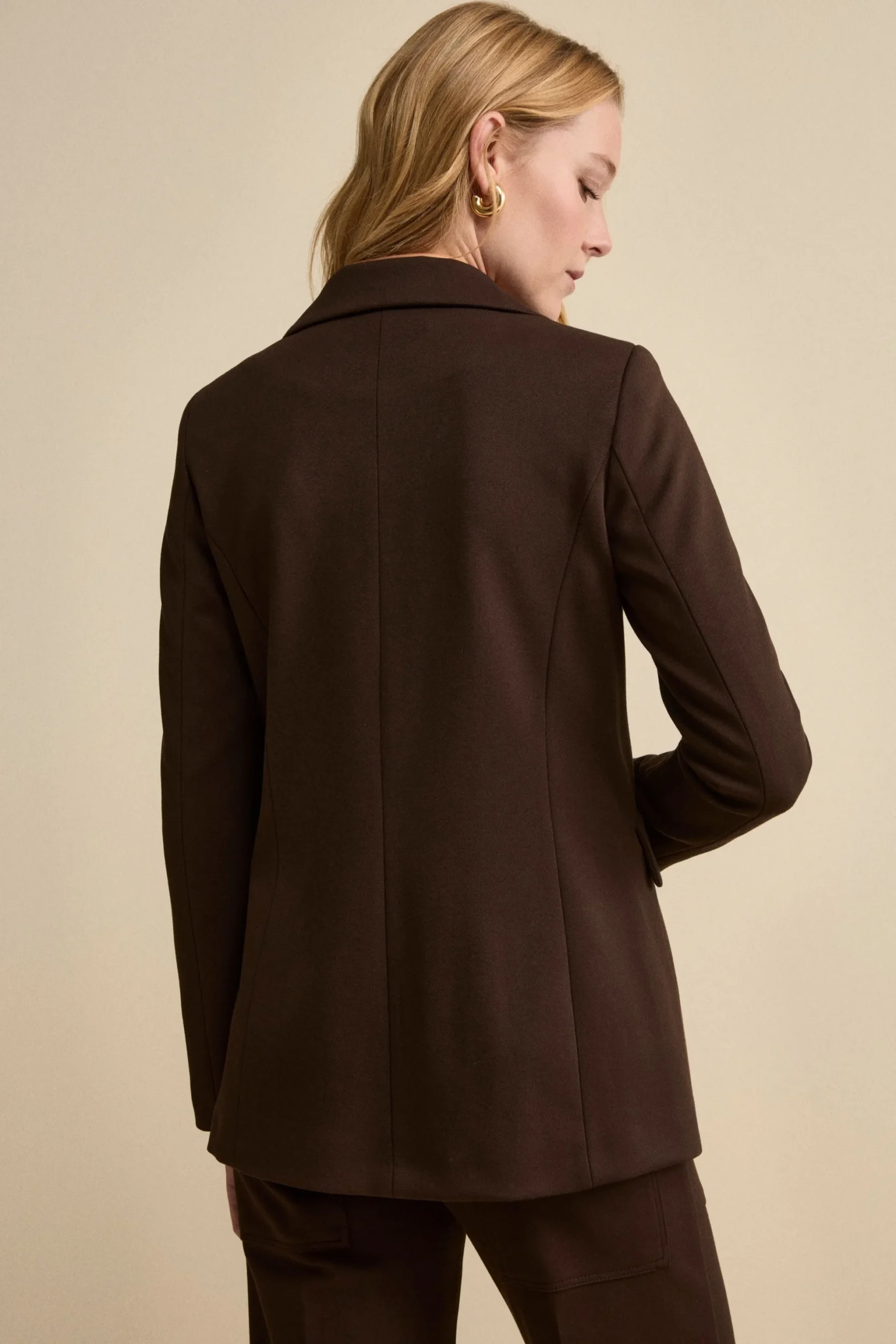 Giacca Lunga Elegante con Revers a Lancia - T.MORO