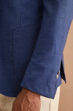 Giacca Monopetto Destrutturata in Misto Lana - DENIM
