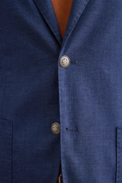 Giacca Monopetto Destrutturata in Misto Lana - DENIM