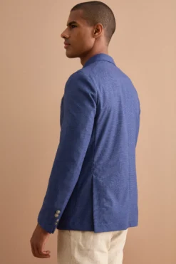 Giacca Monopetto Destrutturata in Misto Lana - DENIM