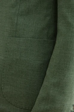 Giacca Monopetto Destrutturata in Misto Lana - VERDE