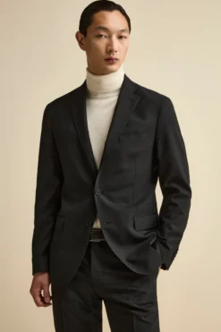 Giacca Monopetto Elegante con Revers Classico Drop 8 - NERO