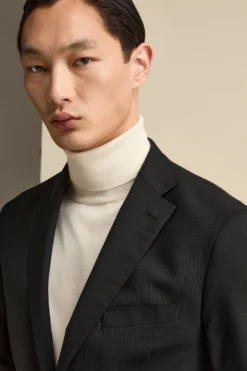 Giacca Monopetto Elegante con Revers Classico Drop 6 - NERO