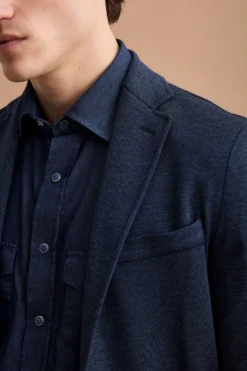 Giacca Monopetto Slim Fit con Revers Classico - BLU