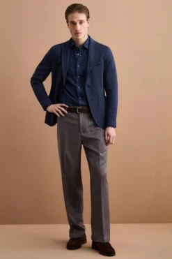 Giacca Monopetto Slim Fit con Revers Classico - BLU