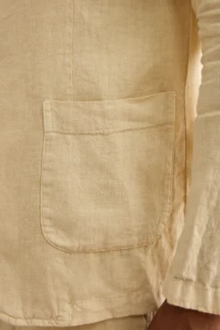 Giacca Regular Fit Sfoderata in Lino - SABBIA