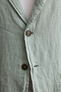Giacca Regular Fit Sfoderata in Lino - VERDE