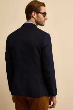 Giacca Slim Fit Monopetto in Lana Vergine - BLU