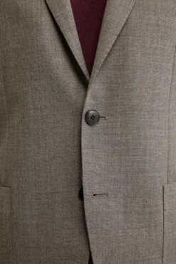 Giacca Slim Fit Monopetto in Lana Vergine - GRIGIO CHIARO