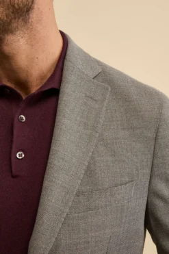 Giacca Slim Fit Monopetto in Lana Vergine - GRIGIO CHIARO