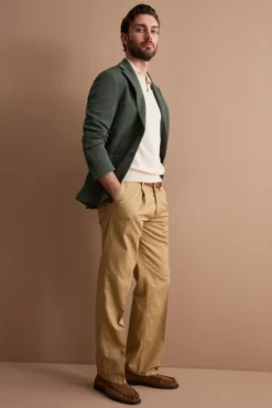Giacca Slim Fit Semifoderata Revers Classico - VERDE