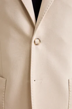 Giacca Slim Fit Semifoderata Revers Classico - BEIGE