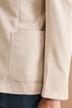 Giacca Slim Fit Semifoderata Revers Classico - BEIGE