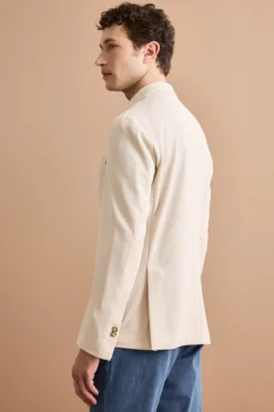 Giacca Slim Fit Semifoderata Revers Classico - BEIGE