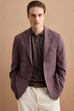 Giacca Slim Fit Semifoderata in Lana Vergine - MALVA