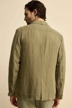 Giacca Verde in Lino - VERDE MILITARE