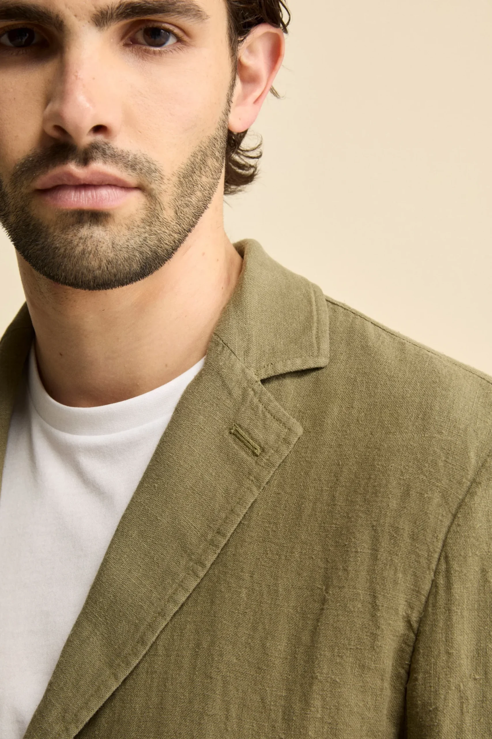 Giacca Verde in Lino - VERDE MILITARE