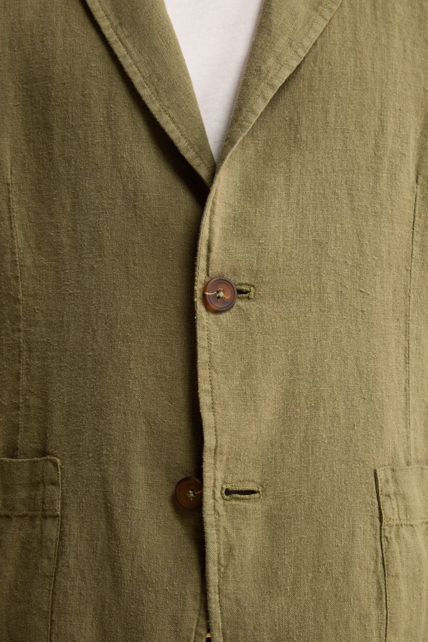 Giacca Verde in Lino - VERDE MILITARE