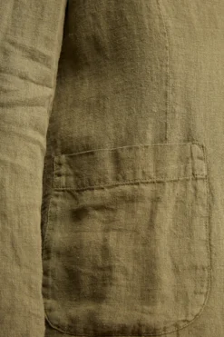 Giacca Verde in Lino - VERDE MILITARE