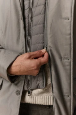 Giaccone lungo con Cappuccio Removibile - GRIGIO SCURO