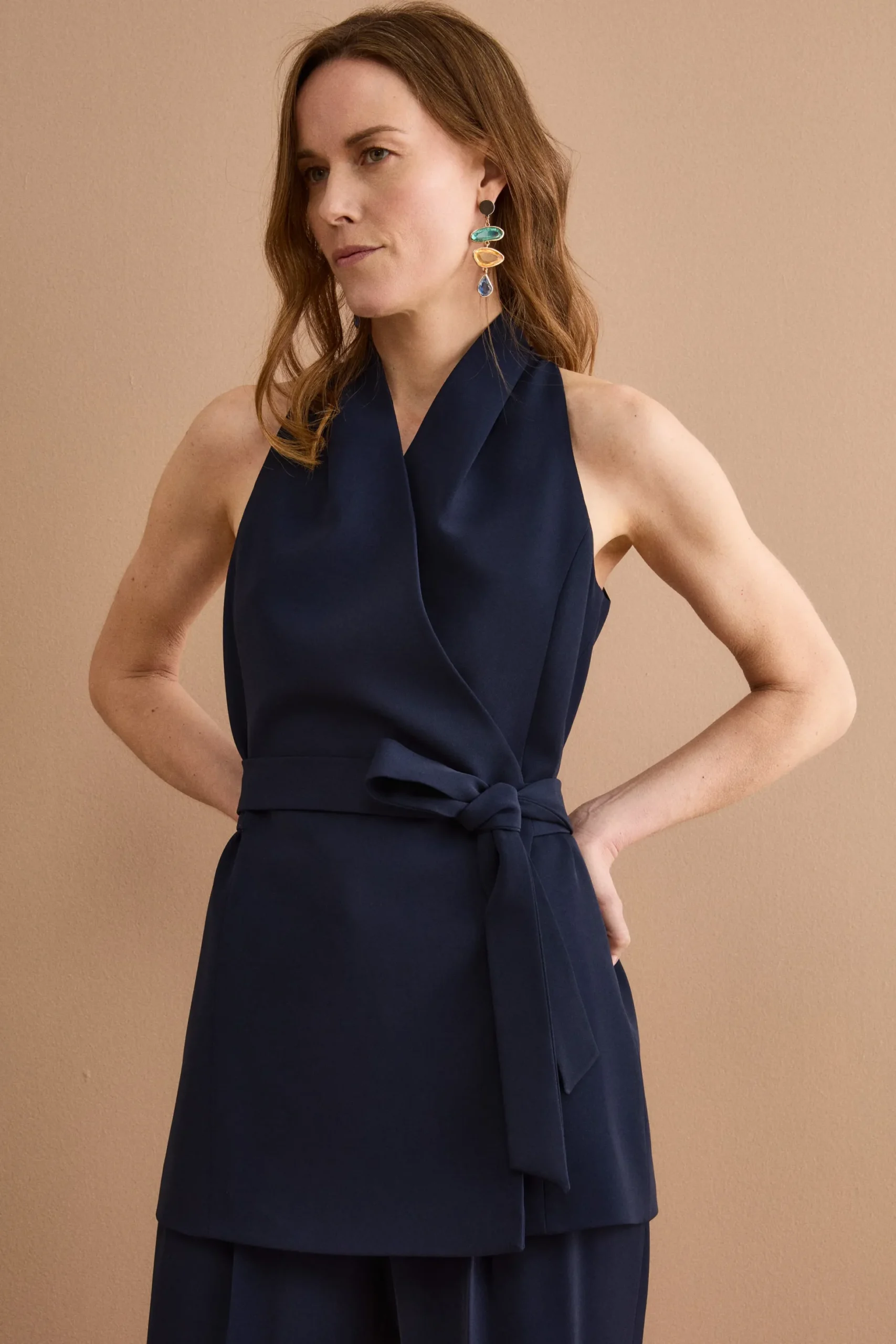 Gilet Cady da Cerimonia con Cintura - BLU
