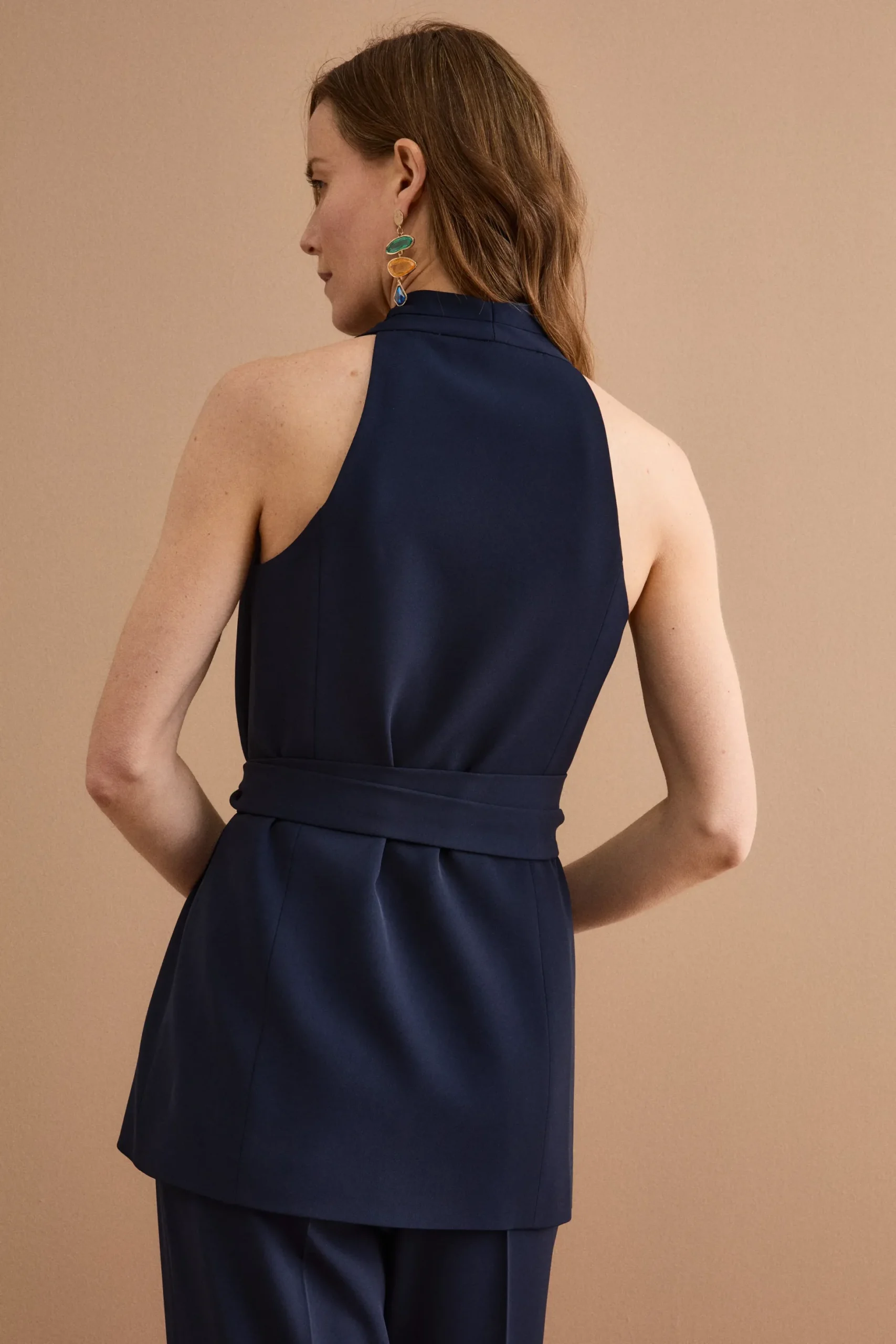 Gilet Cady da Cerimonia con Cintura - BLU