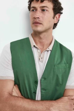 Gilet Casual in Cotone - VERDE